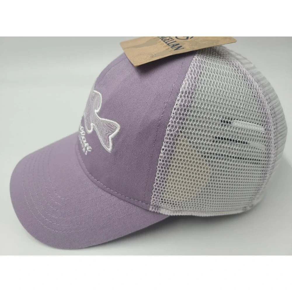 Women Magellan Outdoors Fish Mesh Trucker Snapback Hat‎ Cap Casual Purple White
